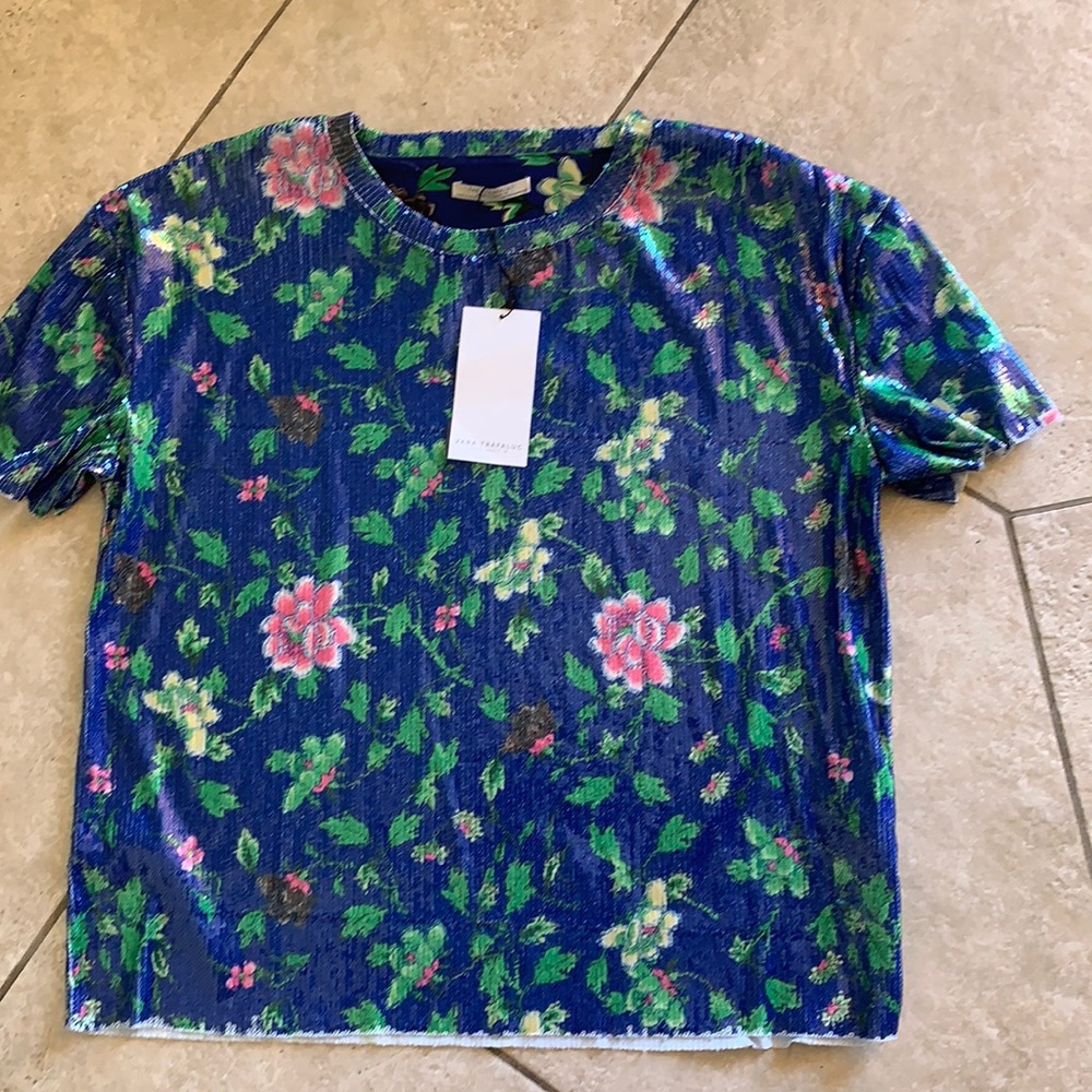 Zara multil color sparkle t-shirt , bling top,